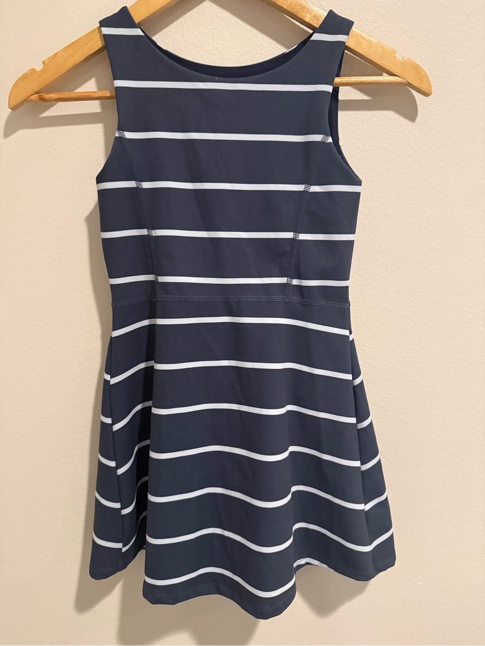 Abercrombie Kids YPB Slash Mini Dress 7/8 Navy Striped Athletic Skater - Picture 2 of 7